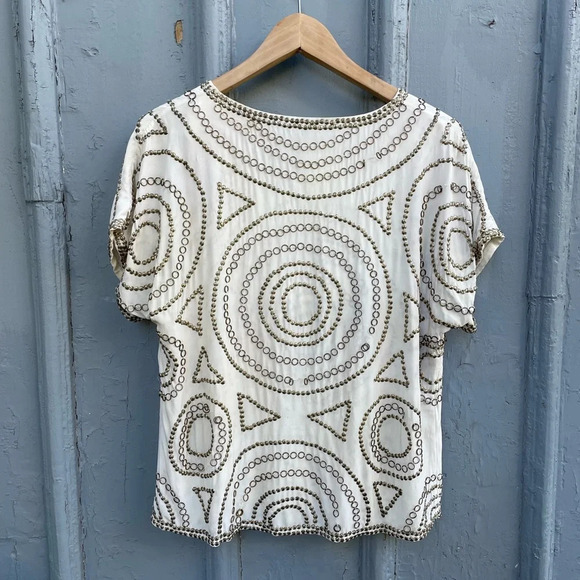 Haute Hippie embellished silk blouse, size small - Picture 2 of 13